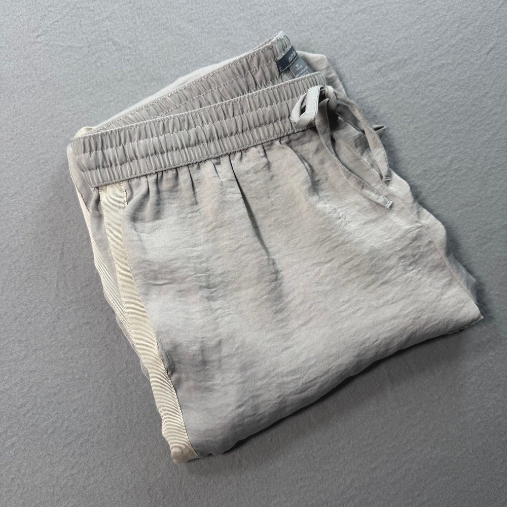 Aerie Gray Lounge Pants XS Satin Side Stripe Jogger Sporty Minimalist Chic - Picture 11 of 11